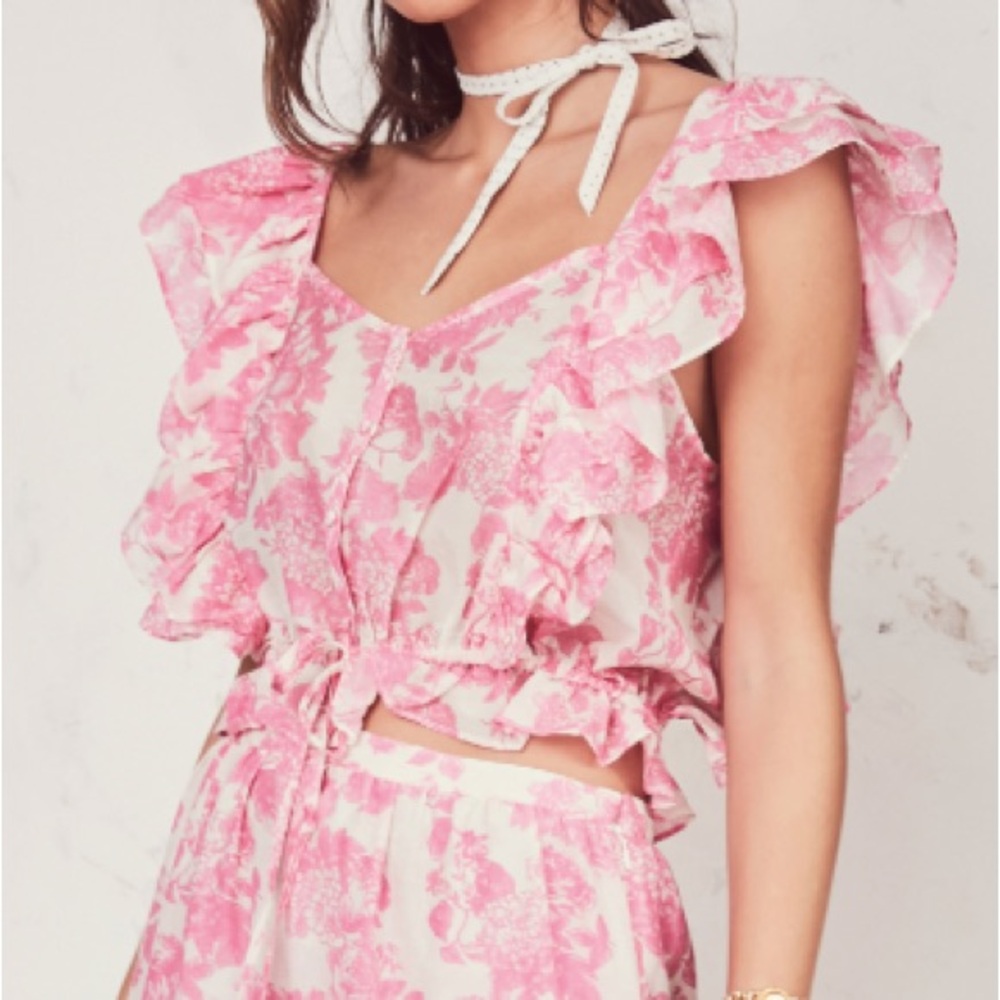 loveshackfancy Avery Ruffled Tolie Top